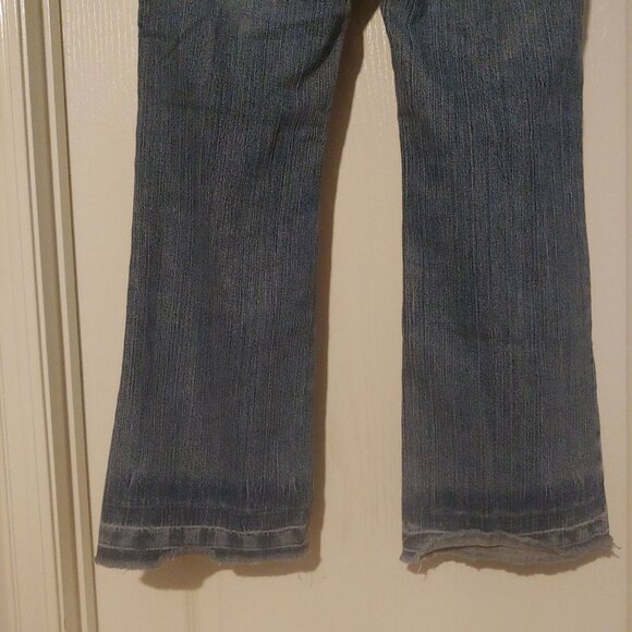 ZD Jeans Embroidered Sun Burst Boot Cut Raw Hem Stretch Pants 13 - Picture 7 of 10